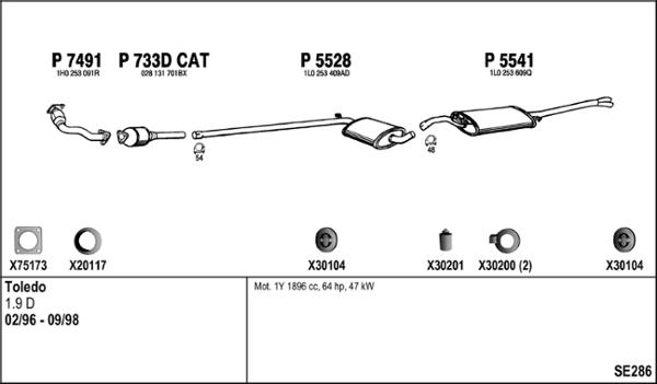 Fenno SE286 - Система випуску ОГ autocars.com.ua