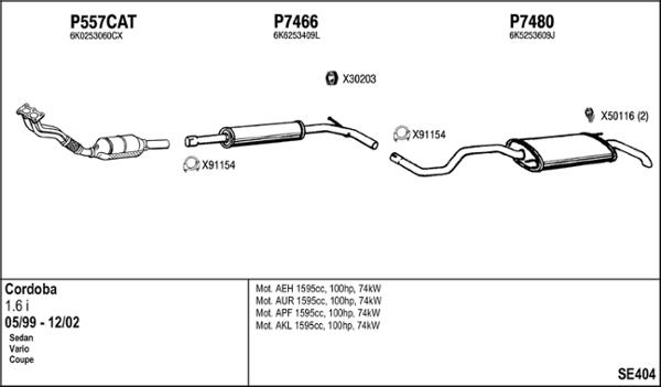 Fenno SE404 - Система випуску ОГ autocars.com.ua