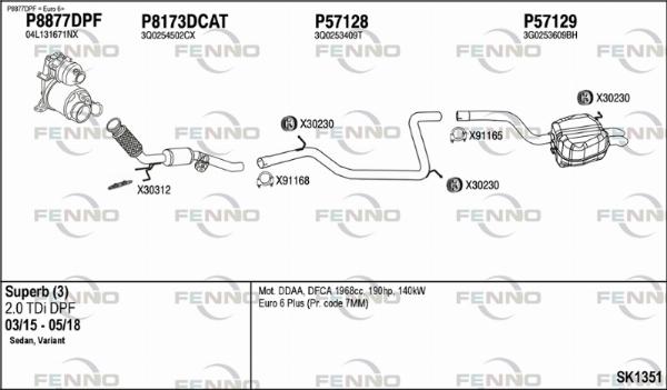 Fenno SK1351 - Система випуску ОГ autocars.com.ua