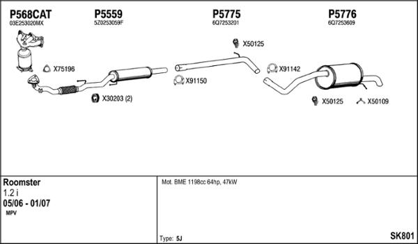 Fenno SK801 - Система випуску ОГ autocars.com.ua