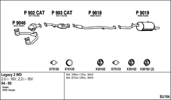 Fenno SU104 - Система випуску ОГ autocars.com.ua