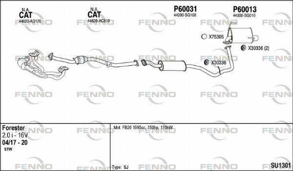 Fenno SU1301 - Система випуску ОГ autocars.com.ua