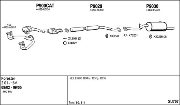 Fenno SU707 - Система випуску ОГ autocars.com.ua