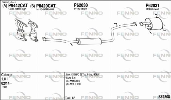 Fenno SZ1308 - Система випуску ОГ autocars.com.ua