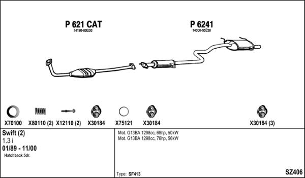 Fenno SZ406 - Система випуску ОГ autocars.com.ua