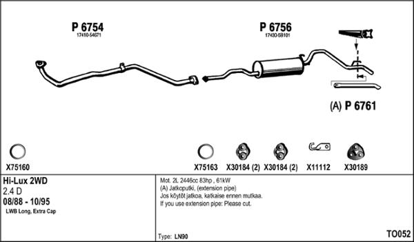 Fenno TO052 - Система випуску ОГ autocars.com.ua