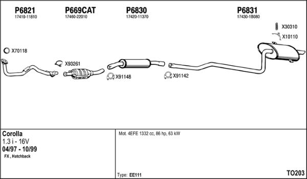 Fenno TO203 - Система випуску ОГ autocars.com.ua