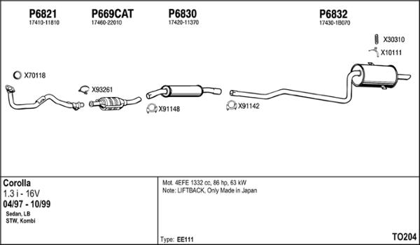Fenno TO204 - Система випуску ОГ autocars.com.ua