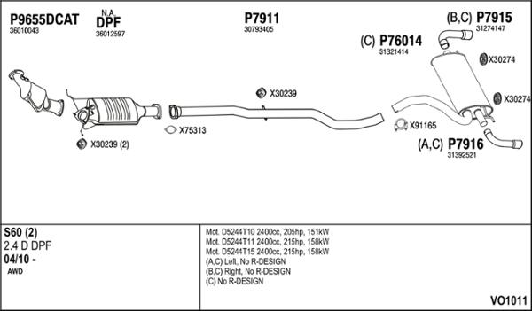 Fenno VO1011 - Система випуску ОГ autocars.com.ua