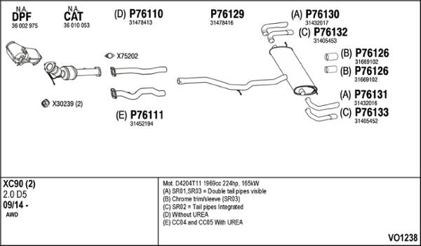 Fenno VO1238 - Система випуску ОГ autocars.com.ua