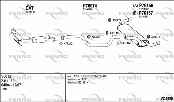Fenno VO1320 - Система випуску ОГ autocars.com.ua