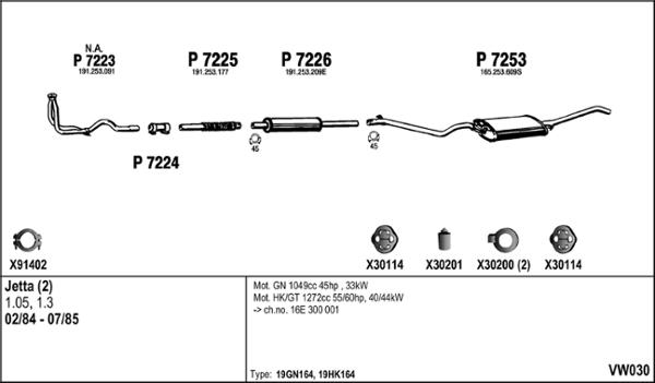 Fenno VW030 - Система випуску ОГ autocars.com.ua