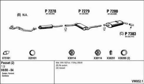 Fenno VW052.1 - Система випуску ОГ autocars.com.ua