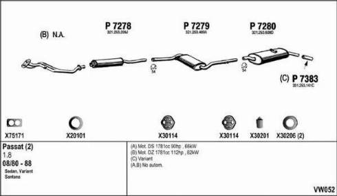 Fenno VW052 - Система випуску ОГ autocars.com.ua