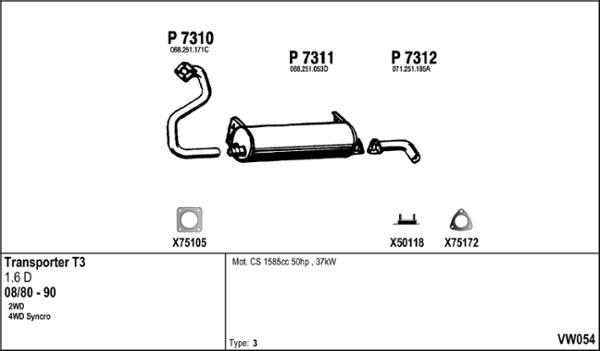 Fenno VW054 - Система випуску ОГ autocars.com.ua