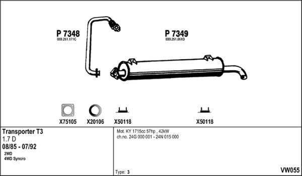 Fenno VW055 - Система випуску ОГ autocars.com.ua