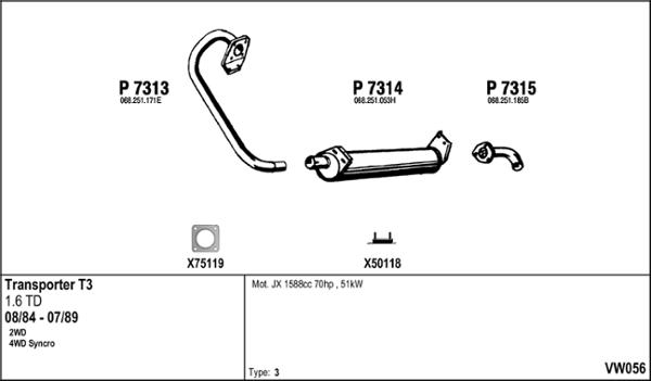 Fenno VW056 - Система випуску ОГ autocars.com.ua