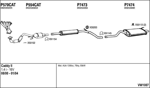 Fenno VW1007 - Система випуску ОГ autocars.com.ua