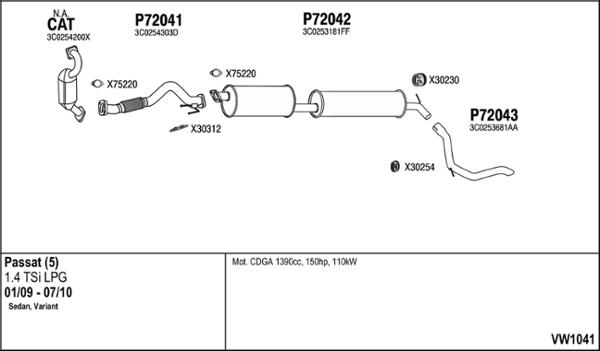 Fenno VW1041 - Система випуску ОГ autocars.com.ua