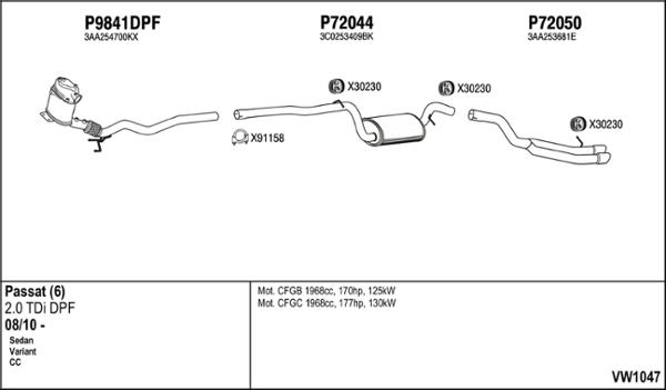Fenno VW1047 - Система випуску ОГ autocars.com.ua