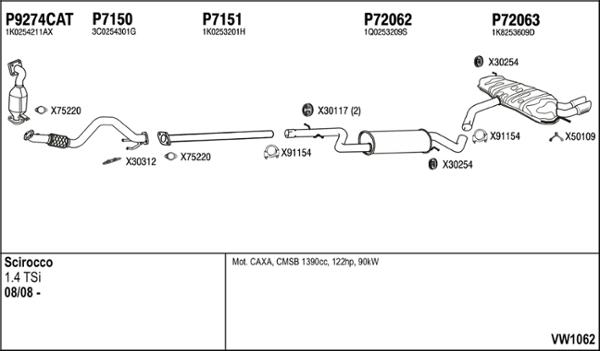 Fenno VW1062 - Система випуску ОГ autocars.com.ua