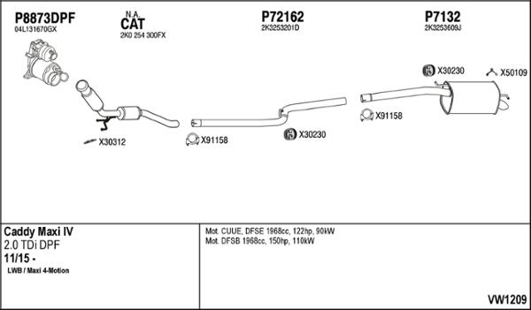 Fenno VW1209 - Система випуску ОГ autocars.com.ua