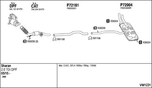 Fenno VW1231 - Система випуску ОГ autocars.com.ua