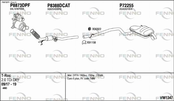 Fenno VW1347 - Система випуску ОГ autocars.com.ua
