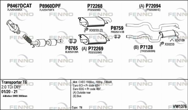 Fenno VW1376 - Система випуску ОГ autocars.com.ua