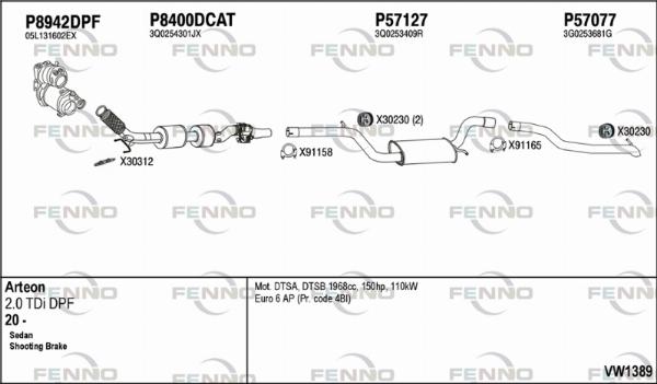 Fenno VW1389 - Система випуску ОГ autocars.com.ua
