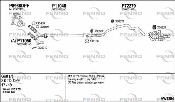 Fenno VW1394 - Система випуску ОГ autocars.com.ua
