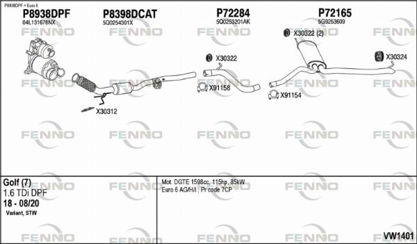 Fenno VW1401 - Система випуску ОГ autocars.com.ua