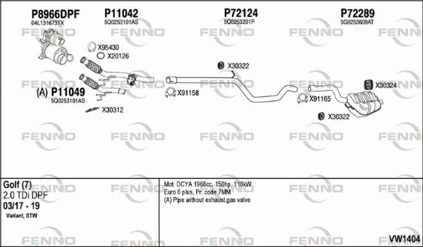 Fenno VW1404 - Система випуску ОГ autocars.com.ua