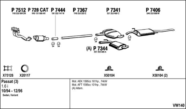 Fenno VW140 - Система випуску ОГ autocars.com.ua