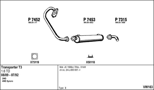 Fenno VW163 - Система випуску ОГ autocars.com.ua