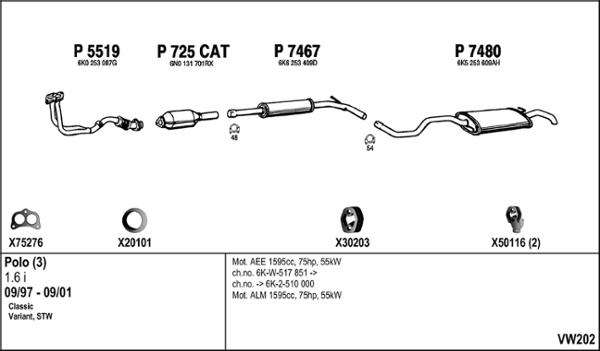 Fenno VW202 - Система випуску ОГ autocars.com.ua