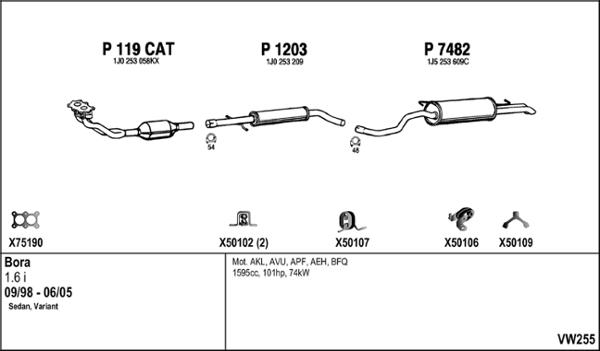 Fenno VW255 - Система випуску ОГ autocars.com.ua