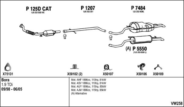 Fenno VW258 - Система випуску ОГ autocars.com.ua