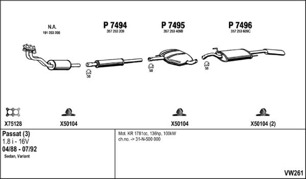 Fenno VW261 - Система випуску ОГ autocars.com.ua