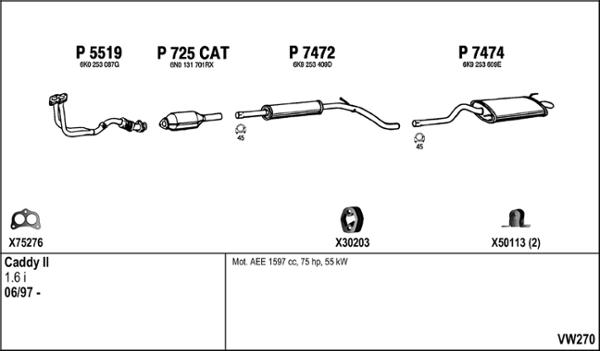 Fenno VW270 - Система випуску ОГ autocars.com.ua