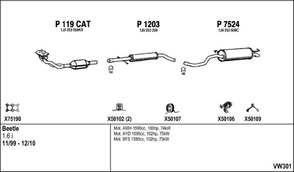 Fenno VW301 - Система випуску ОГ autocars.com.ua