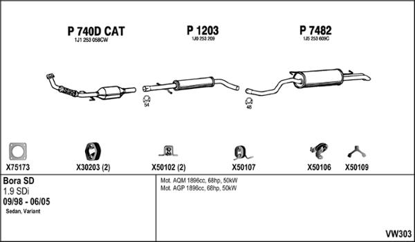 Fenno VW303 - Система випуску ОГ autocars.com.ua