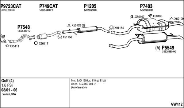 Fenno VW412 - Система випуску ОГ autocars.com.ua