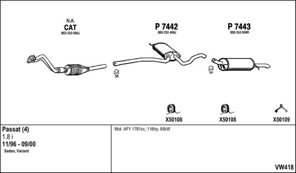 Fenno VW418 - Система випуску ОГ autocars.com.ua