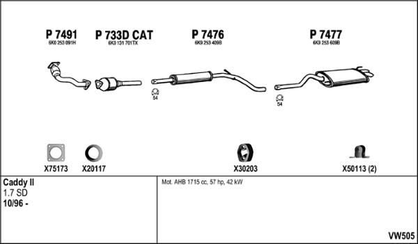 Fenno VW505 - Система випуску ОГ autocars.com.ua