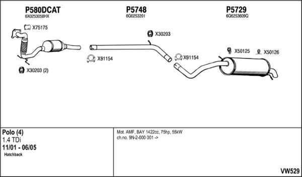 Fenno VW529 - Система випуску ОГ autocars.com.ua