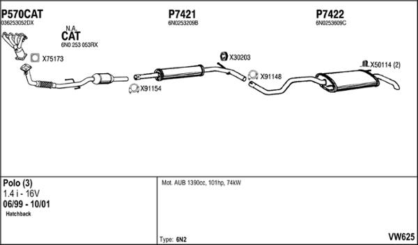 Fenno VW625 - Система випуску ОГ autocars.com.ua