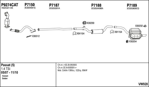 Fenno VW928 - Система випуску ОГ autocars.com.ua