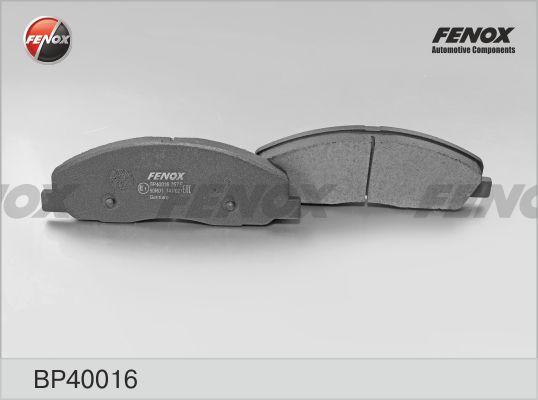 Fenox BP40016 - Тормозные колодки, дисковые, комплект autodnr.net