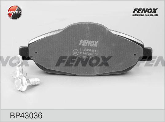 Fenox BP43036 - Тормозные колодки, дисковые, комплект autodnr.net
